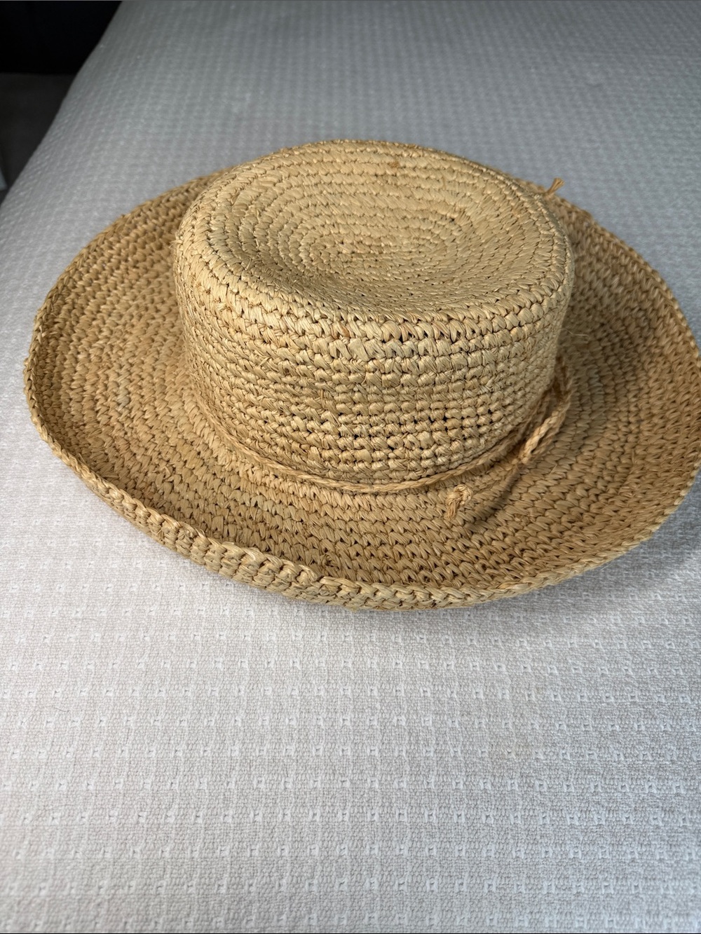 San Diego Hat Company tan woven sun hat with brim